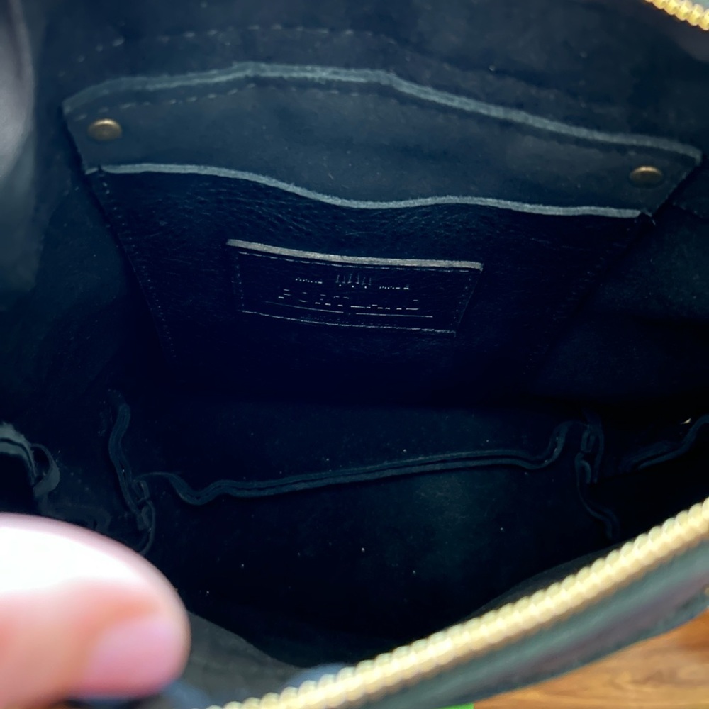 Portland Leather Black Backpack with Gold Zipper - Picture 3 of 4